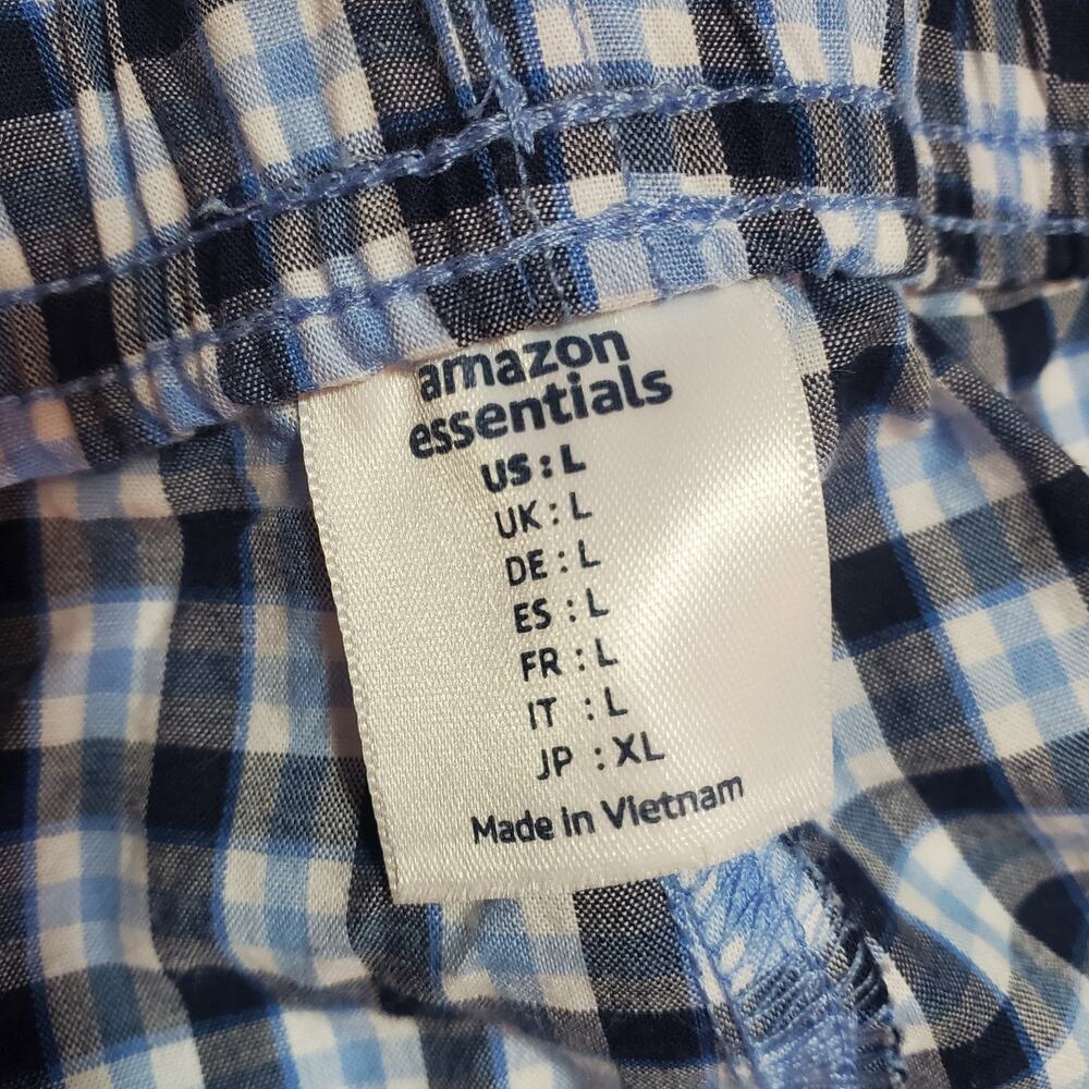 Mens Pajama Pants Size Large L Blue Plaid Sleepwear Lounge Bottoms Sleep Pants - Picture 2 of 5